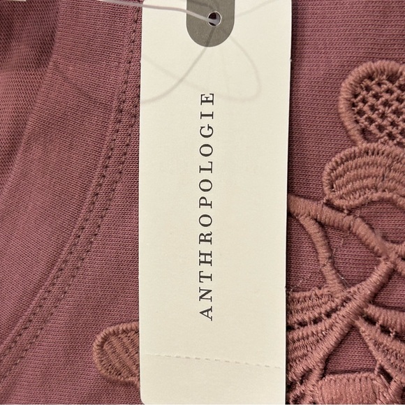 Anthropologie NWT women’s size S Dusty Rose Floral Tunic short sleeve top. - Picture 12 of 14